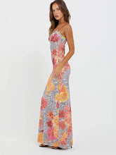 Print Backless Sexy Maxi Dress Sleeveless Floral Dress